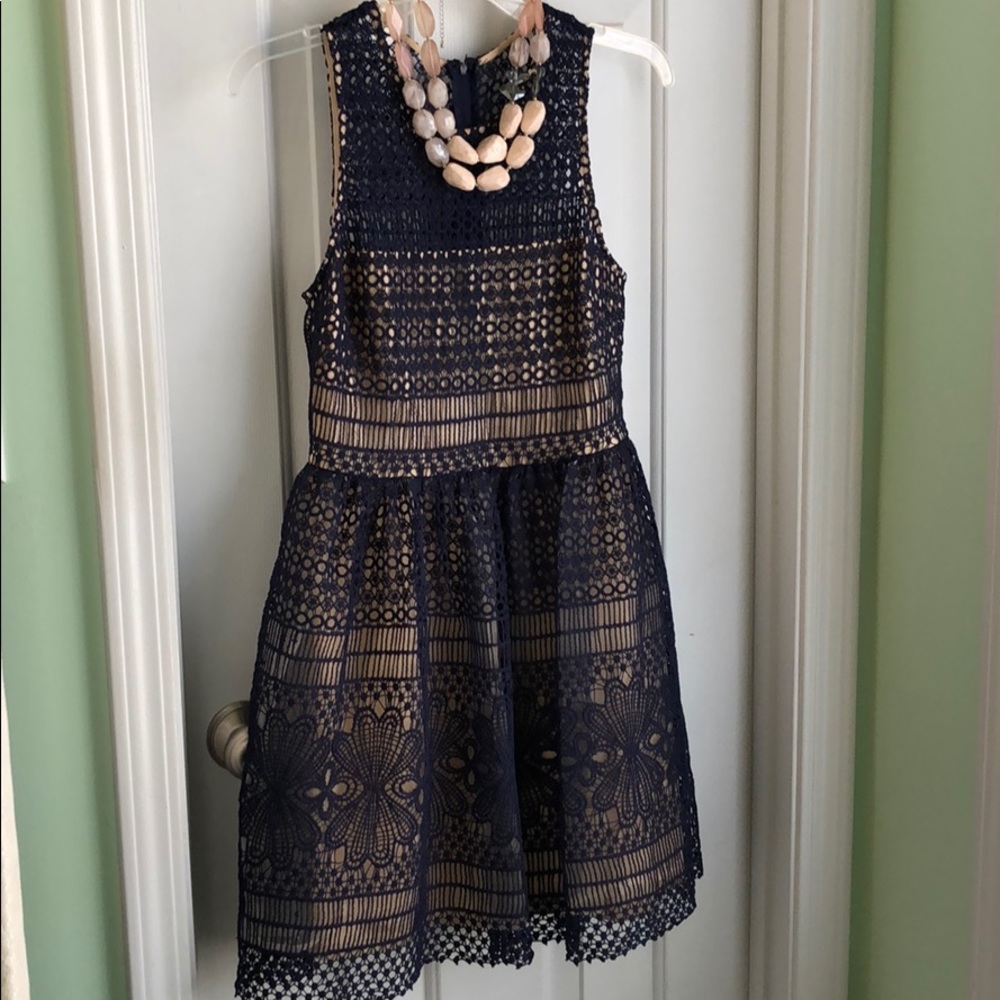 NWT Gorgeous Navy Lace Cocktail Dress!